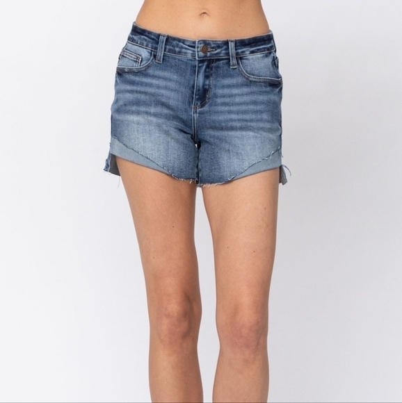NWT Judy Blue Half Cuffed Shorts - Style 150019 Sz 3XL 22W-24W - Picture 1 of 7